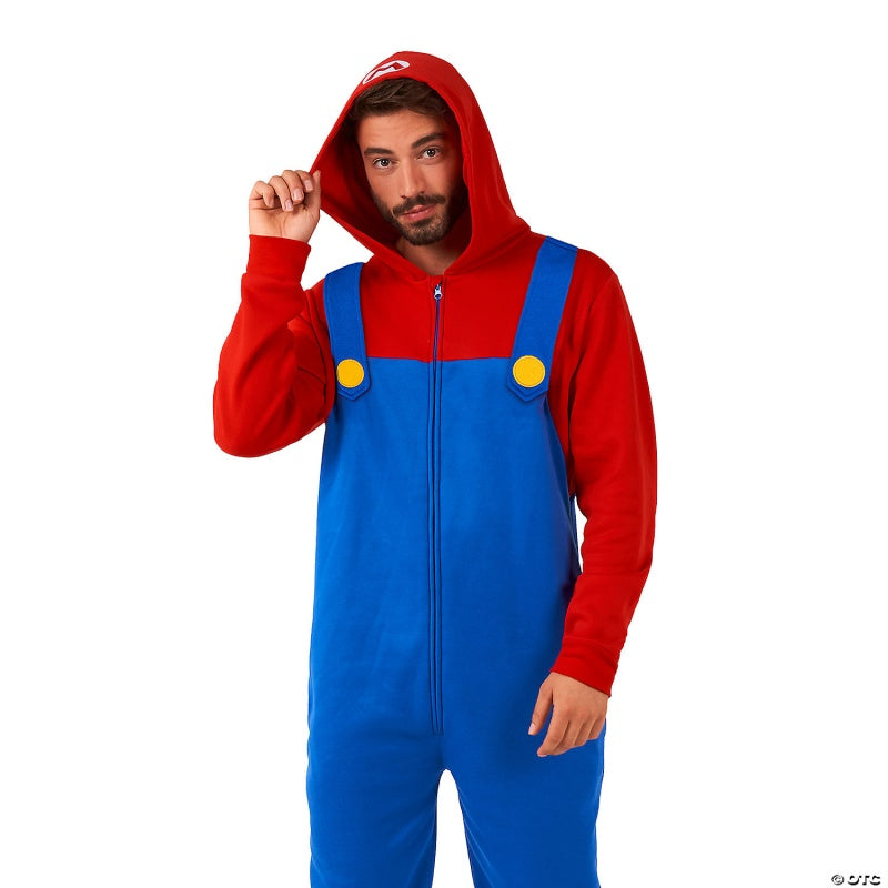 Official Nintendo Super Mario Bros. Adult Onesie Costume - Cozy Plush Medium 40-42